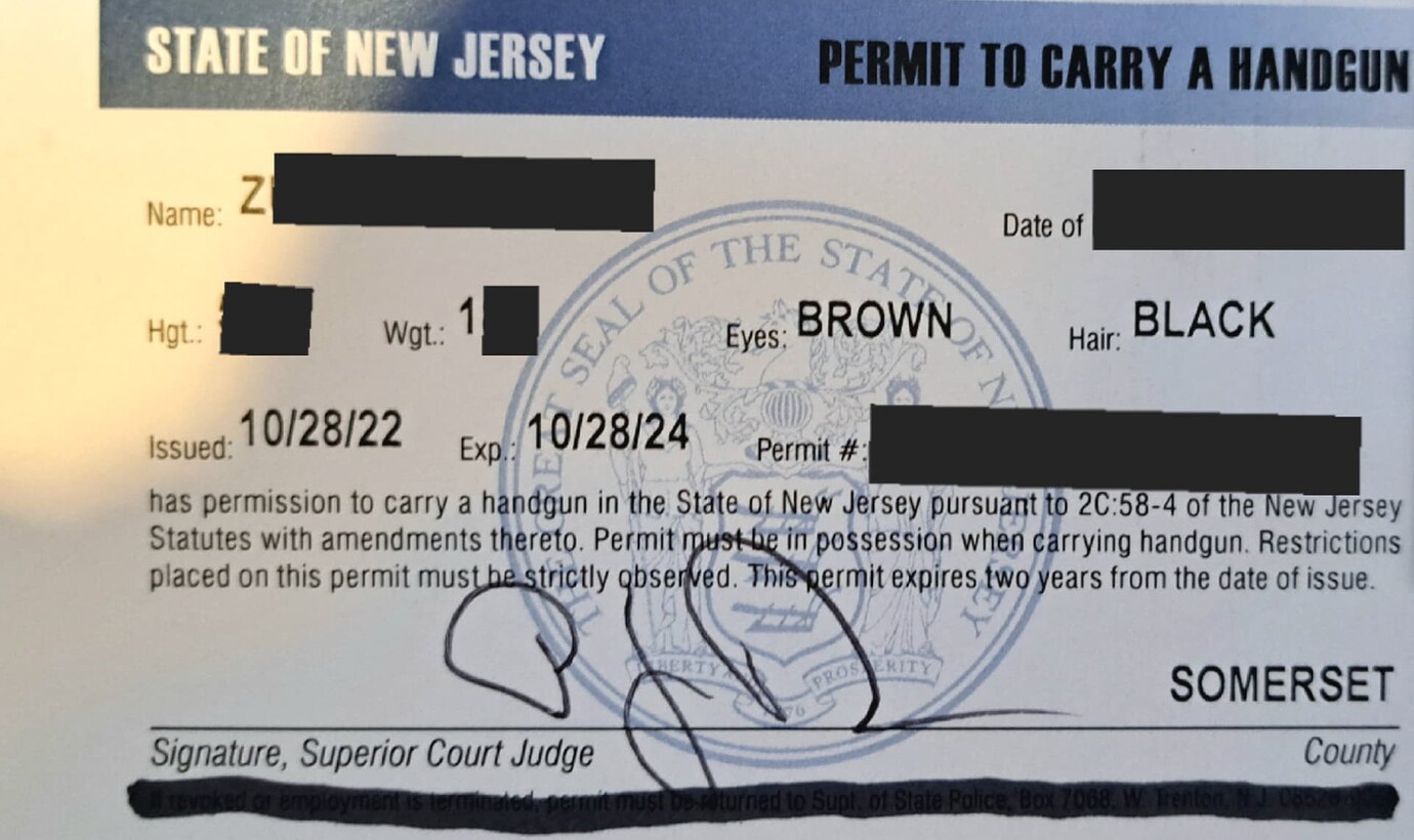 独角兽 NJ Permit to Carry 到手 5 自卫家防 枪友会